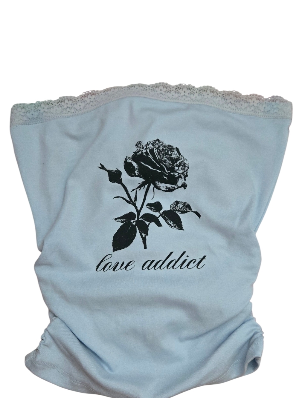 Love Addict Lace-Trim Strapless Tube Top - Light Blue